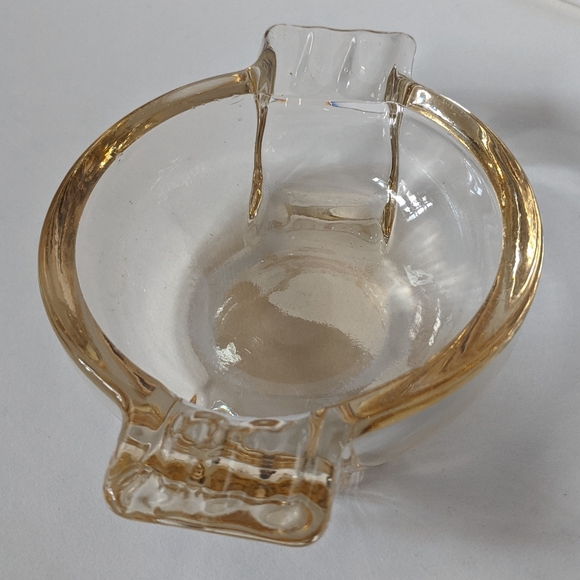 Vintage mid century thick glass ashtray orange coated - Picture 4 of 6